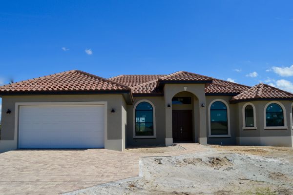 New construction home exterior